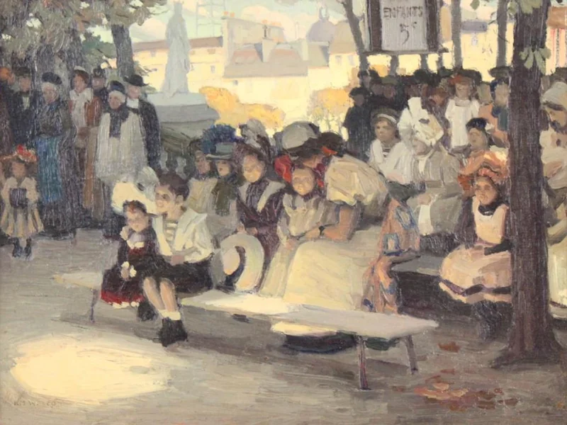 1870-Harry Mills Walcott - In attesa dello spettacolo